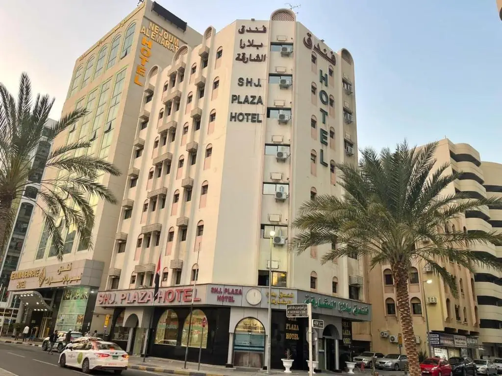 Sharjah Plaza Hotel exterior in central Sharjah